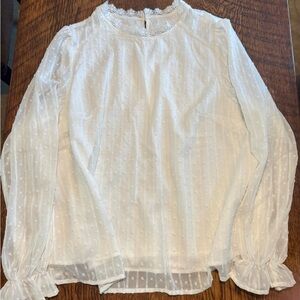 SHEIN White Textured Blouse